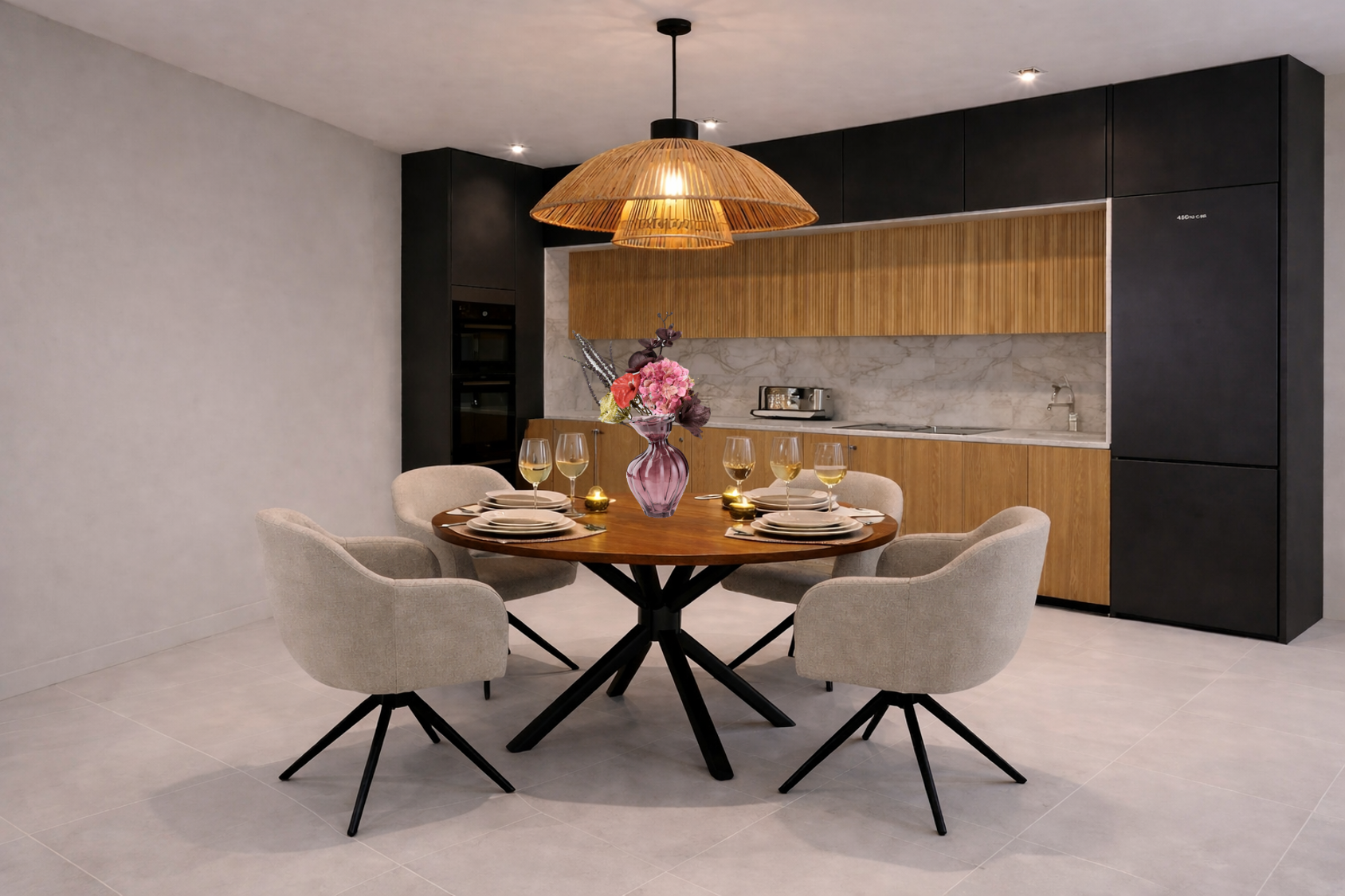Moderne keuken en eethoek